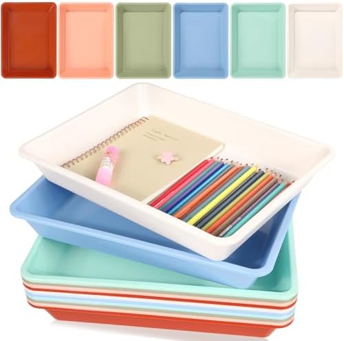 gisgfim 12 Pack Letter Size Stackable Paper Trays for Classroom, Boho by gisgfim