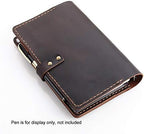 Genuine Leather Journal Writing Notebook, A6 Ring Binder Refillable Diary Notepads, Vintage Handmade Travel Organizer Agenda for Men Women - Coffee - Image 6