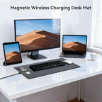 Wireless Charging Mouse Pad, 15W Fast Charge Magnetic Charger Desk Pad, Large Office Desk Mat (23.4x15.6) with Ultra-Smooth Surface, Gray Computer Mousepad for MacBook, PC, Laptop - Image 2