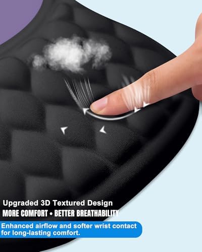 Ergonomic Mouse Pad with Sloped Memory Foam Wrist Rest, Black&Purple - Image 4