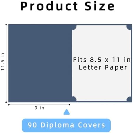 HAUTOCO 90 Pack Certificate Holders, Navy Blue Diploma Holders, Document Award Covers Certificate Folders with Gold Foil Border for 8.5x11 Letter Size - Image 2