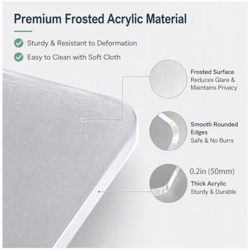 Desk Privacy Panel, Desk Divider, Desks Partition, Frosted Acrylic Desktop Privacy Panel with Stable C-Clamp for Home Office School Retail Clinic (1Pcs, 17 * 18 * 2in) - Image 5