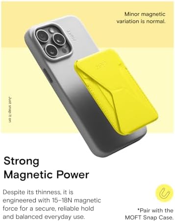 MOFT Magnetic Wallet Stand Compatible with iPhone 17/16/15/14/13/12 Series, Angle Adjustment & Magsafe Compatible MOVAS Phone Stand,Neon - Image 4