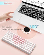 360° Rotating Adjustable Laptop Stand Perfect for Work, Painting,Office,Travel,Home,Fits MacBook & Laptops up to 13-15",Dual Rotary Shaft,Folding Design-Pink - Image 2