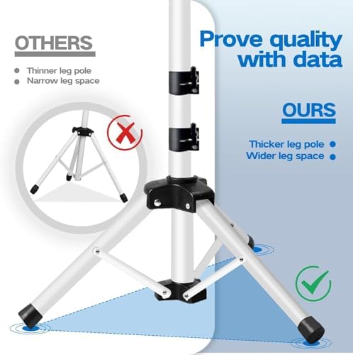 Projector Stand, 22 to 55 Inch Laptop Stand,Projector Tripod with Phone Holder,Tripod for Projector,DJ Equipment,Projector Stand for Outdoor Movies,Office, Home, Stage or Studio (White) - Image 5