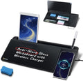 SELEAD Anti-Glare Glass Desktop Whiteboard with Wireless Charger, Black by SELEAD