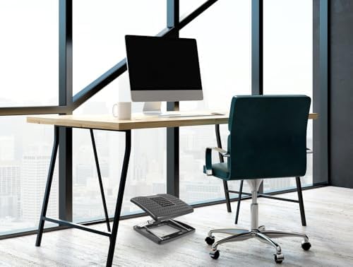 Mount-It! Under Desk Footrest Adjustable Height & Tilt Foot Rest Under Desk (3"–15") with Massage Rollers, Large Non Slip Ergonomic Office Foot Stool for Home Office & Workstation - Image 4