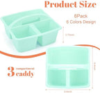 Lineshading 6 Pack 3 Compartment Classroom Table Caddy with Handle Pastel - Image 2