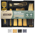 Sben Bamboo Cutlery Drawer Organizer, Black, Large by SBEN
