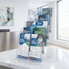4 Pcs 5 Tier Acrylic Brochure Display, 4 Inch Wide, Wall or Desk - Image 5