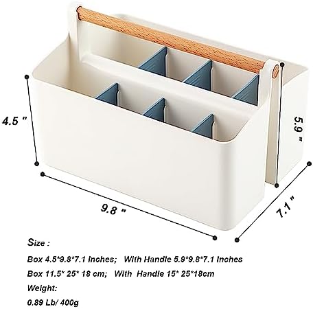 2 Pack Art Caddy Organizer Portable,Marker Box, Large Pen Holder for Desk, Art Supply Storage Bin with Adjustable Dividers for Colored Pencils,Markers,Craft Organizers (Blue Divider) - Image 3