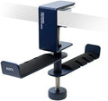 ADV. Dual Suspension Headphone Stand – Floating Headset Stand with 360° Rotating Arm, Adjustable Clamp for Desk/Table, Steel Metal Holder, 3.5mm Jack Mount, Universal Fit, [Blue] by ADV