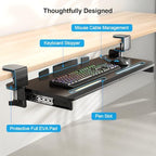 Supcline Keyboard Tray Under Desk with 60° Swivel Clamp & Height Adjustment - Image 5