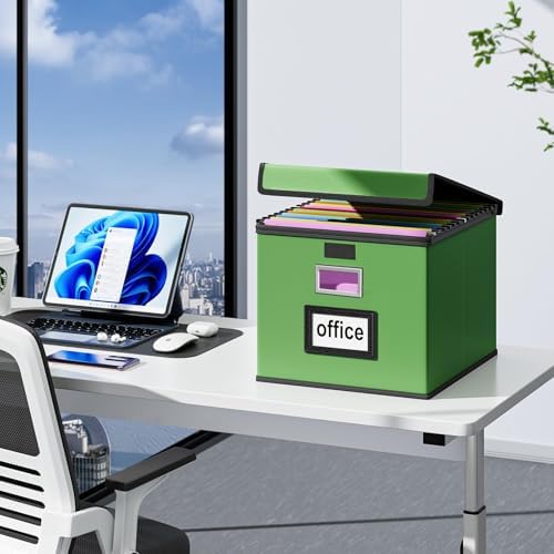 File Organizer Box with Lids, Collapsible File Folder Organizer - Image 4