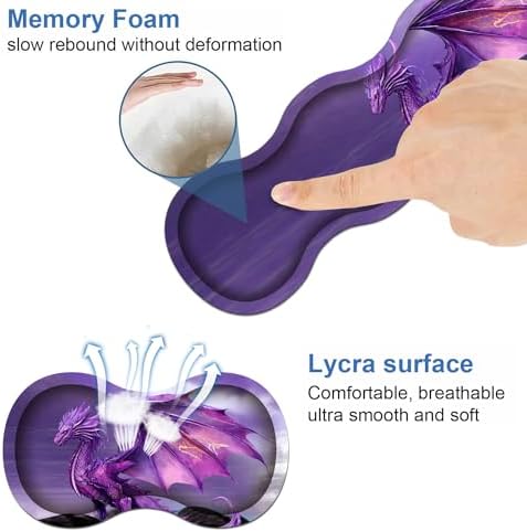 Ergonomic Keyboard Wrist Rest & Mouse Pad Wrist Rest Set, Large XXL Gaming Desk Mat 31.5"x 11.8" with Memory Foam, Easy Typing Pain Relief for Office & Home, Purple Dragon - Image 6