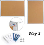 2-Pack Cork Board Bulletin Board 24 x 36, Silver Aluminium Framed 2x3 Corkboard, Office Board for Wall Cork, Large Wall Mounted Notice Pin Board - Image 7
