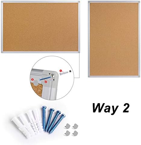 2 Pack Cork Board Bulletin Board 36 x 48, Silver Aluminium Framed 4x3 Corkboard, Office Board for Wall Cork, Large Wall Mounted Notice Pin Board - Image 7