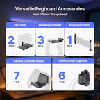 PEGZONE Controller and Headphone Holder Wall Mount, 14pcs, Black - Image 4