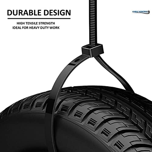 Kable Kontrol Cable Zip Ties, 18 Inch, 100 Pcs, HD 120lbs Test, Black - Image 4