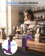 OMOTON TP02-Pro 5 in 1 Magnetic Phone Holder for Vlogging Essentials Purple - Image 3