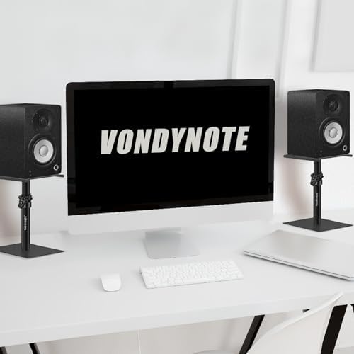 Vondynote Set of 2 Desktop Studio Monitor Speaker Stands Bookshelf Speaker Stands - Image 6