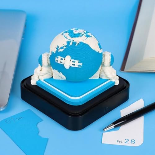 Time Piece Calendar, 2027 Desk Calendar with LED Light, 3D Tear-Away Paper Carving Art Memo Pad Notepad Gift for Christmas Housewarming Desktop Decoration(with Calendar & Light) - Image 4