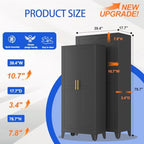 GAIOUS 79'' Tall Metal Garage Storage Cabinet, Home Office Cabinet Black - Image 2