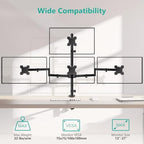 WALI Stacked 4 Monitor Mount for 13-27 inch Screens, up to 22 lbs per Arm - Image 2