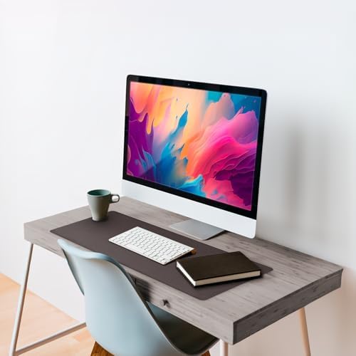 Vine Creations Leather Desk Mat Large 36" x 20", Desk Protector Mat, PU Leather Desk Pad, Large Mouse Pad, Desk Blotter, Desk Pads on Top of Desks, Desk Matt for Desktop, Office Desk Mat (Dark Brown) - Image 4