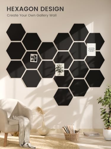 Fluxynara Extra Large 12-Pack Felt Bulletin Board Tiles, Black - Image 6