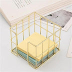 3pcs Iron Mesh Note Holder Box for Desk Organization, Gold/Black/Rose Gold - Image 4