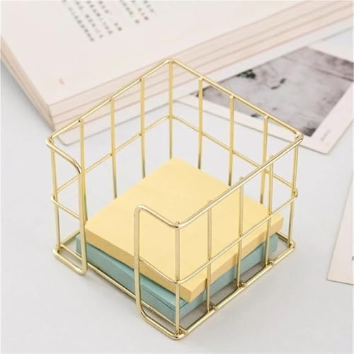 3pcs Iron Mesh Note Holder Box for Desk Organization, Gold/Black/Rose Gold - Image 4