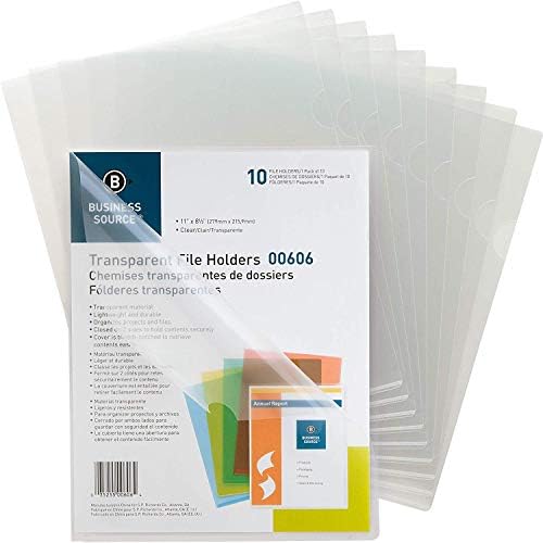 Business Source Transparent Poly File Holders, 6 Pack by BusinessSource