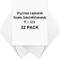Dry Erase Lapboards, HERKKA 32 Pack Double Sided Dry Erase Lap Boards 9 x 12.5 Inch Small Dry Erase Boards for Students Classroom Teacher Supplies by HERKKA