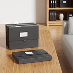 JiaWei Folder with Pockets, Accordion File Organizer with Magnetic Closure, A4 Letter Size Black File Folder - Image 2
