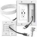 in-Wall Cable Management Kit, Recessed TV Outlet Box with Dual AC + 2 USB Ports, 9ft Power Cord, Wall Cable Hider Pass Through, TV Cord Concealer for Wall Mounted TV, Home Theater by Unknown
