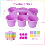 6 Pack Stackable Classroom Caddy with Handle, Pastel Multicolor - Image 7