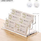 SANRUI Clear Acrylic Desk Business Card Holder, 6 Horizontal Slots - Image 2