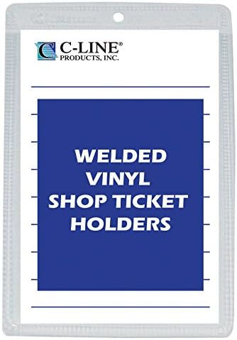 C-Line Vinyl Shop Ticket Holders, Both Sides Clear, 6 x 9 Inches, 50 per Box (80069) by C-Line
