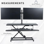 VIVO Black 36 inch Desk Riser with Dual Monitor Mount, DESK-KIT-VE36B2 - Image 3