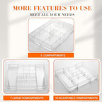 Briwooody Clear Acrylic Drawer Organizer Expandable,9 Compartments,Large - Image 3