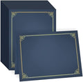 GNL 50 Packs Blue Certificate Holders - Diploma Holders, Certificate Covers with Gold Foil Border, for Letter Size 8.5 x 11 Award Certificate Paper and Documents by GNL
