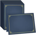GNL 50 Packs Blue Certificate Holders - Diploma Holders, Certificate Covers with Gold Foil Border, for Letter Size 8.5 x 11 Award Certificate Paper and Documents by GNL