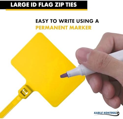 Kable Kontrol Cable Marker Identification Zip Ties 9 Inch 100 Pcs – Yellow - Image 3