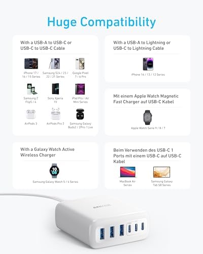 Anker Desktop Charger, Fast Charging USB C Charger with 112W Max 6-Port - Image 6