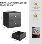Black Metal Desktop Organizer with 2 Drawers, No Assembly Required - Image 3