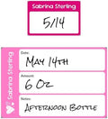 Name Bubbles - Reusable Baby Bottle Labels for Daycare (20 Labels) - Kids Washable Name Tags for Bottles, Sippy Cups, & Snack Containers, Waterproof, Baby Name Stickers, Write-On (Doodle Hearts) by NameBubbles