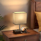 Bedside Table Lamp for Bedroom Nightstand - Stepless Dimmable, 2 AC Outlets - Image 6