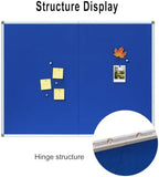 DEVELOP 60x48 Inch Large Blue Felt Bulletin Board, Wall Mounted Pin Memo Notice Cork Board with Silver Aluminium Frame for Office, Home, and Classroom, Includes 10 Push Pins - Image 5