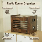 Wooden Router Box with Cable Management - Image 4